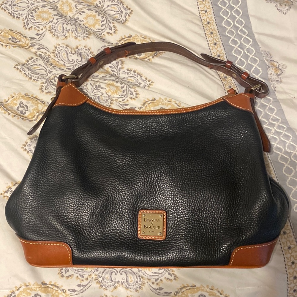 COPY - Black and brown vintage leather Dooney and Bourke bag